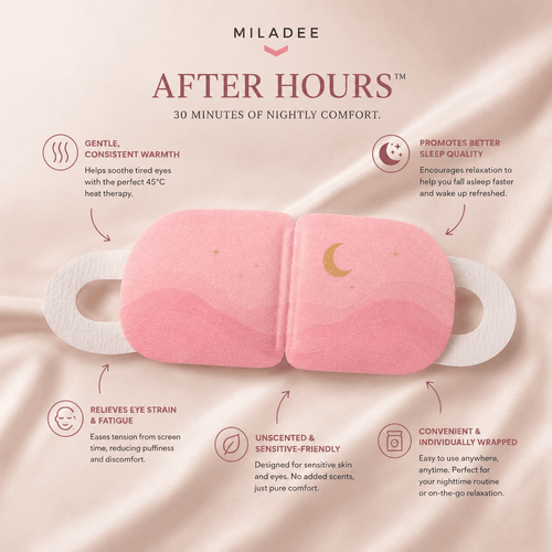 Self heating eye mask, unscented and sensitive-friendly on skin, gentle consistent warm eye mask, improve sleep, relieves eye strain and fatigue